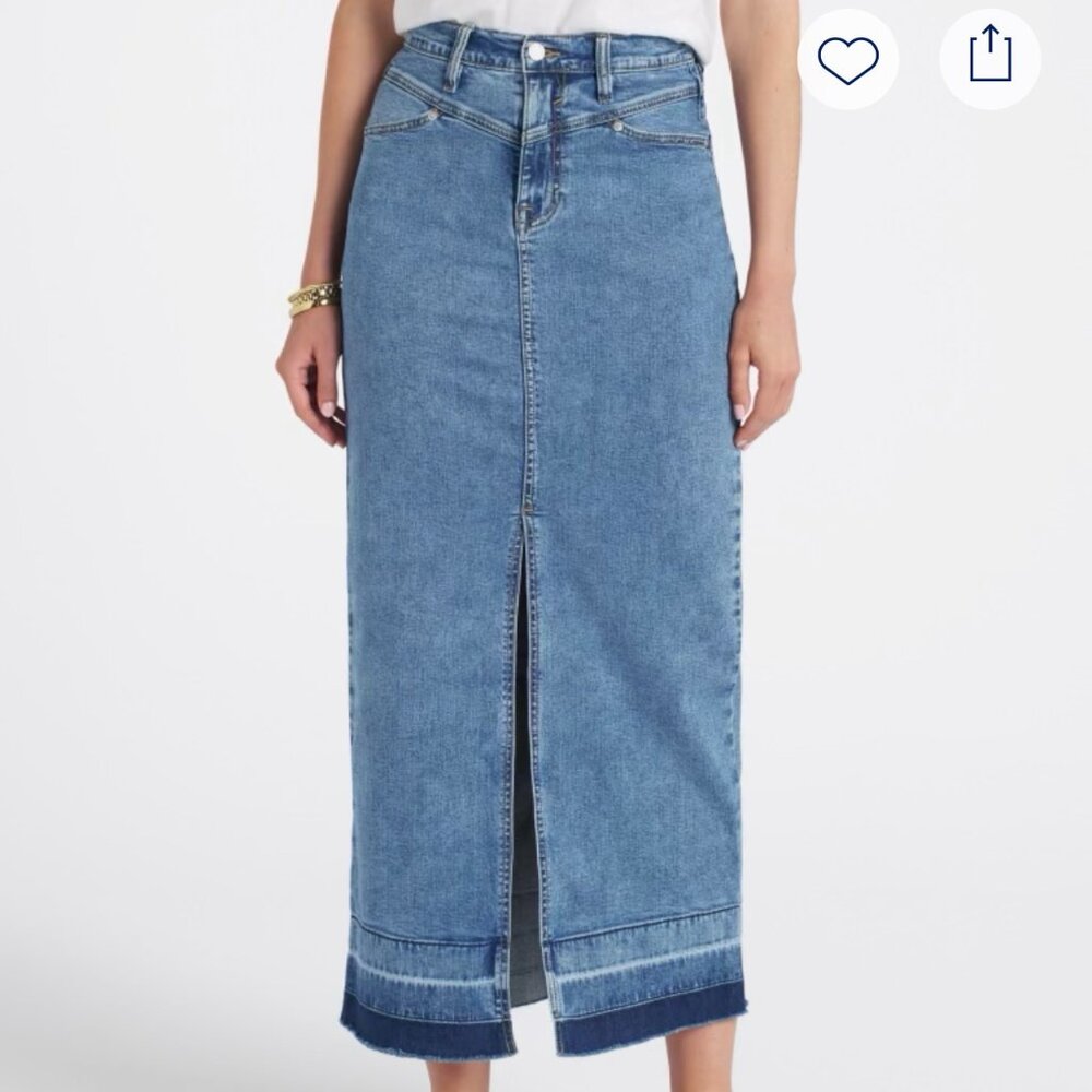 Vigoss Lola Slit Front Denim Maxi Skirt with Release Hem Size 10 ( Stitch Fix )